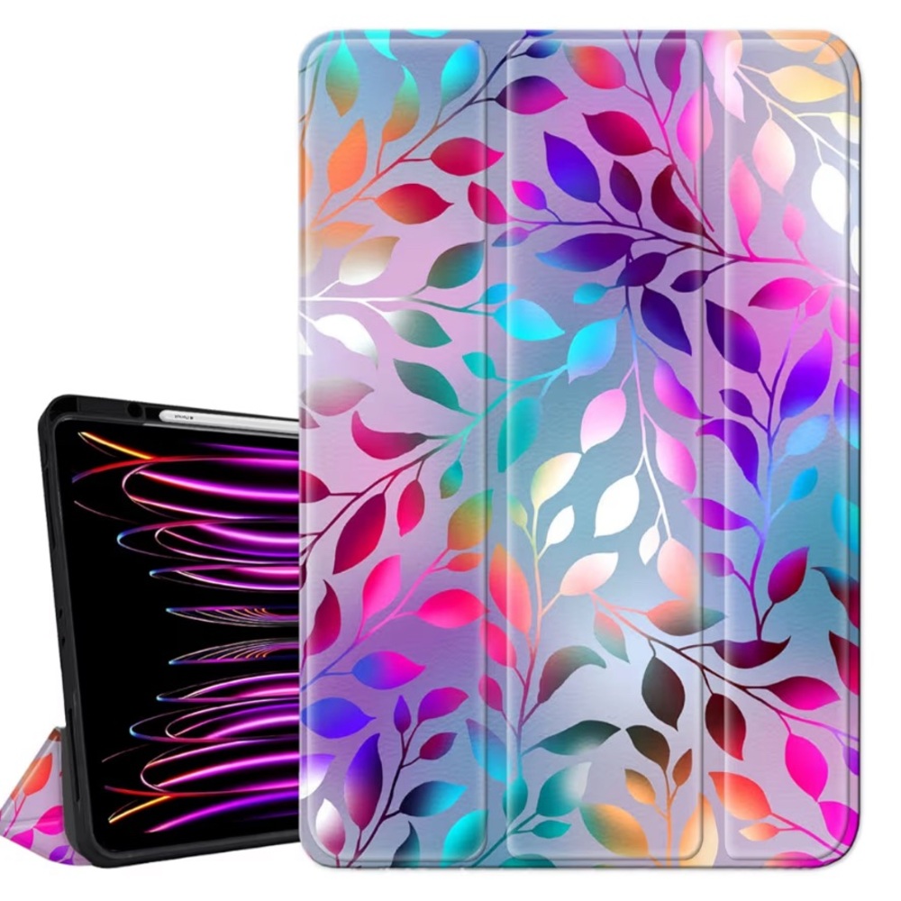 Vibrant Multicolor Leaf Tablet Cover